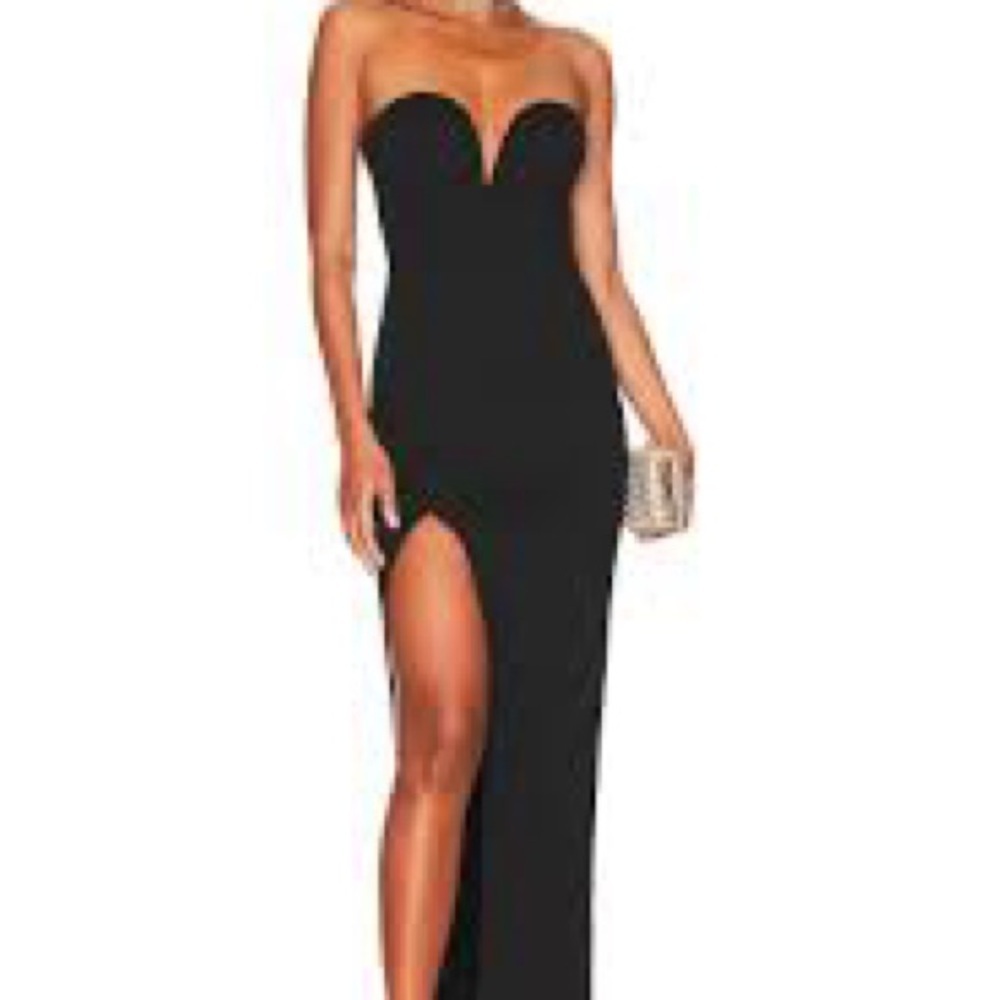 Superdown Gianna Elegant Black Strapless Evening Dress sweetheart neckline, NWT